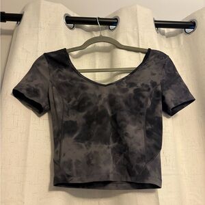 lululemon athletica Black Tie-Dye Crop Top